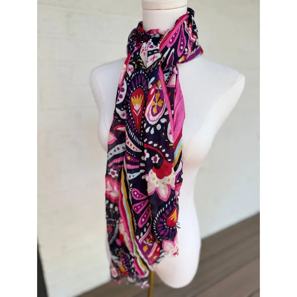 Vera Bradley NWT Lightweight Floral Oblong Scarf Pink Purple